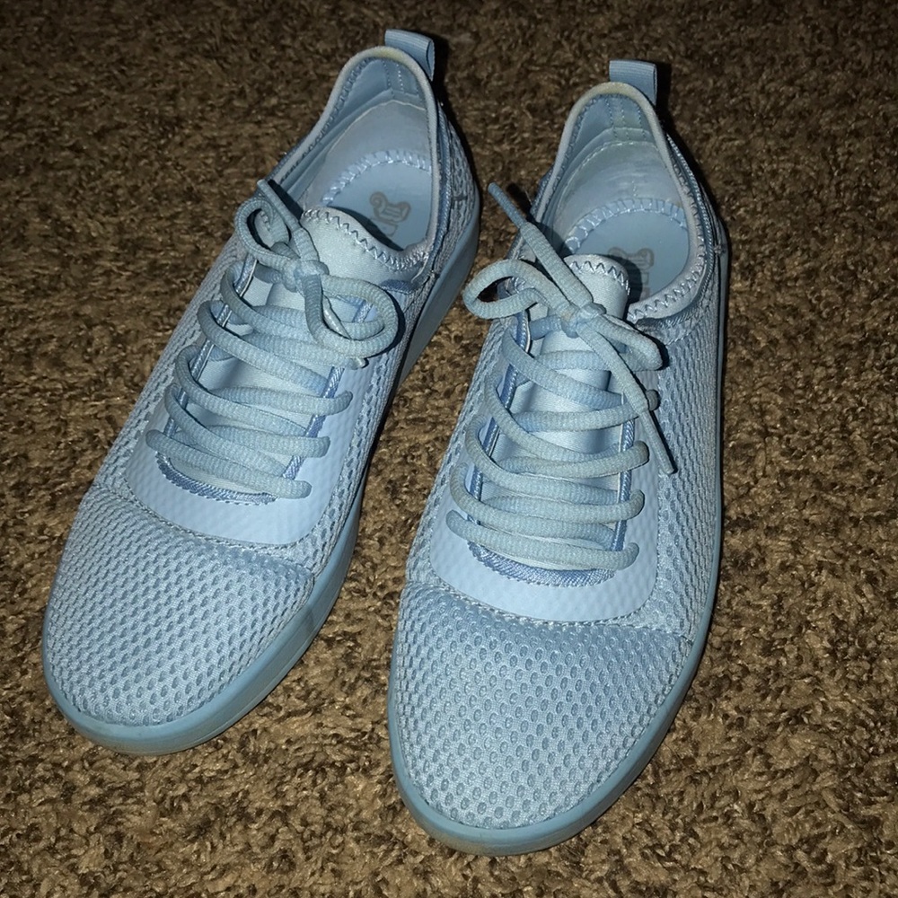 Baby blue sneakers
